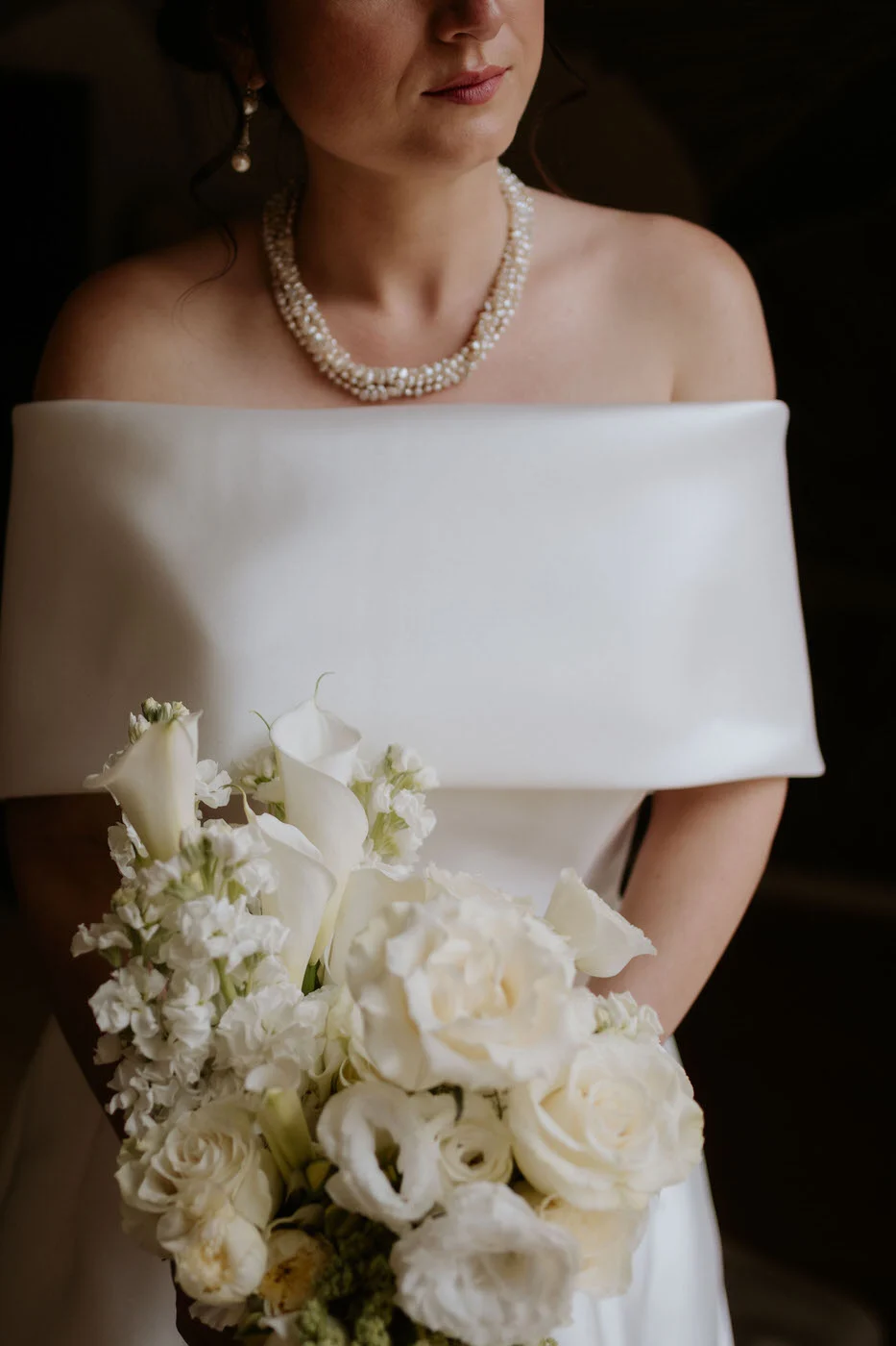 The bride with her bouquet