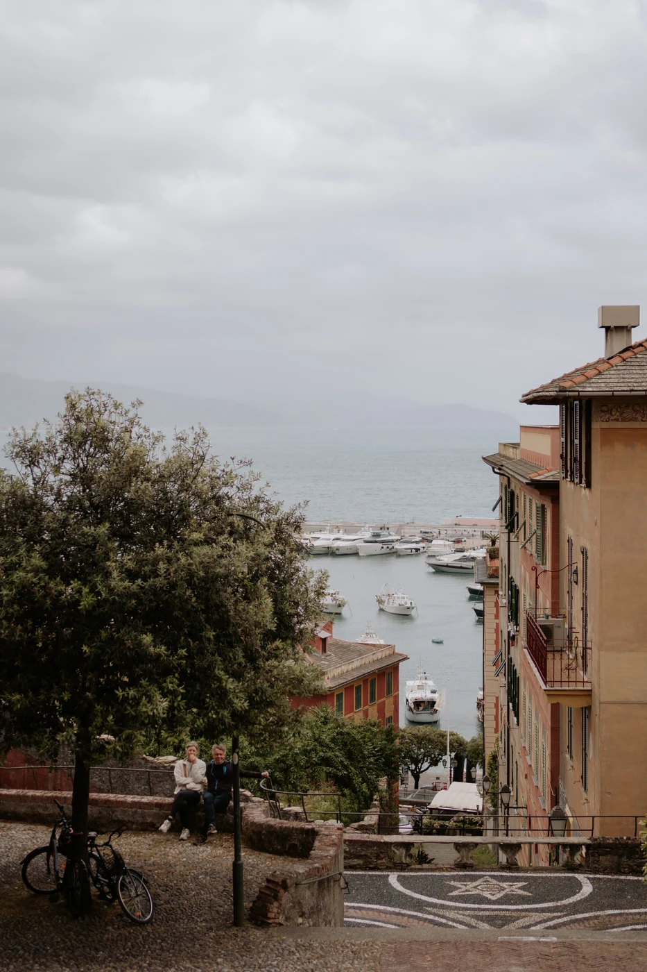 A glimpse of Santa Margherita Ligure with its harbor and the sea, wedding on the Italian Riviera